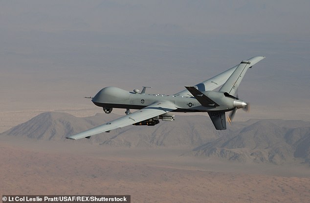 A Russian fighter jet collided with an American MQ-9 Reaper drone (like the one seen above) over the Black Sea, the US military confirmed today