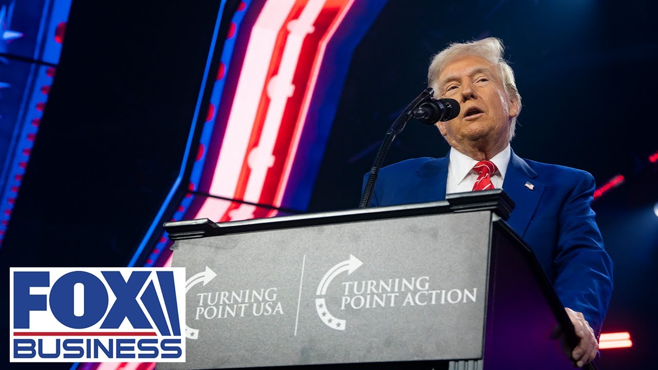 President-elect Donald Trump speaks at Turning Point’s AmericaFest 2024