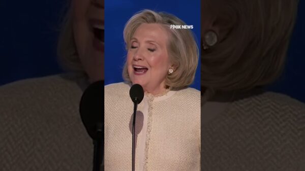 Hillary nods along to DNC crowd’s chants of “lock him up”