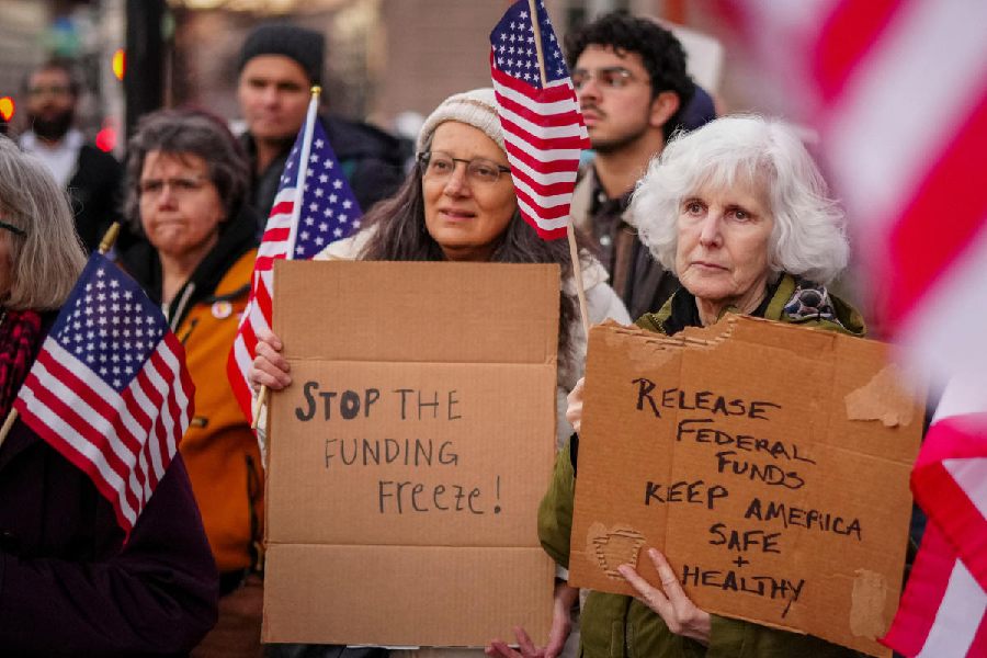 Protests erupt over Donald Trump’s freeze on govt grants for schemes including Medicare