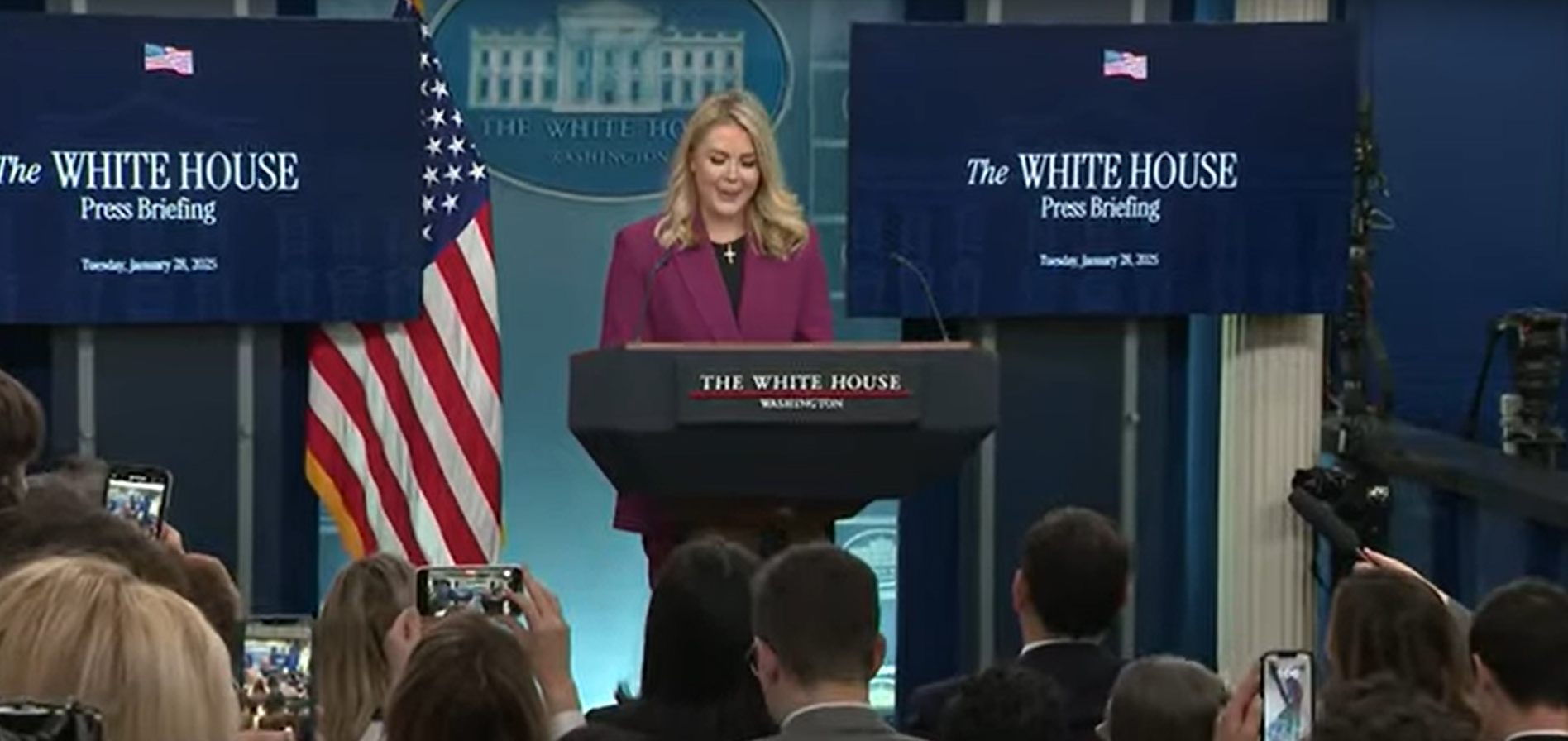 WATCH: Karoline Leavitt holds her first official White House briefing