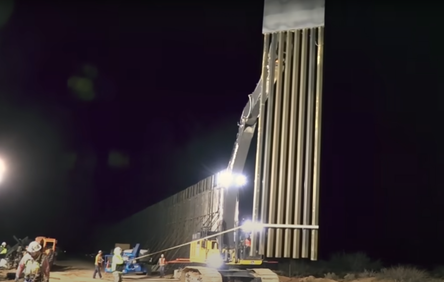 WATCH: Night Construction Border Barrier Infrastructure Progress Continues