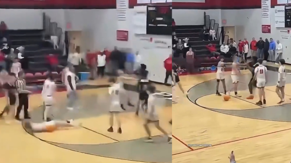 Police are investigating after a Georgia high school basketball player punched and knocked out a rival during a game