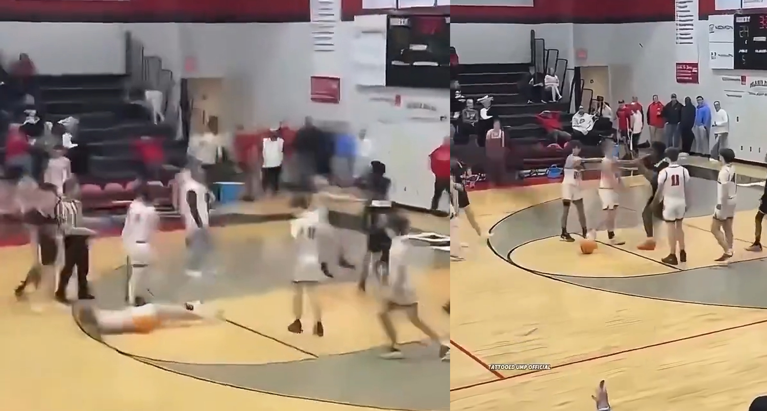 Police are investigating after a Georgia high school basketball player punched and knocked out a rival during a game